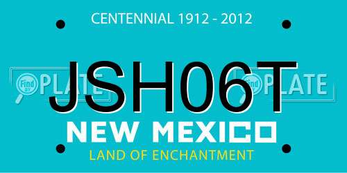 JSH06T New Mexico License Plate