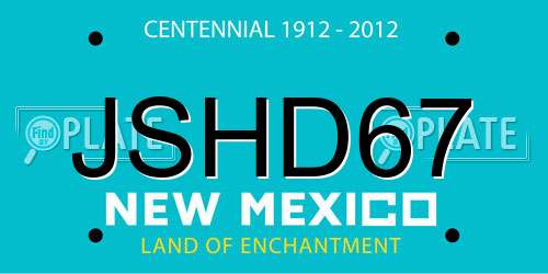JSHD67 New Mexico License Plate