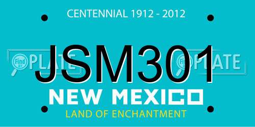 JSM301 New Mexico License Plate