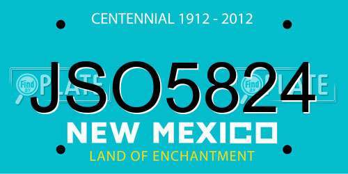 JSO5824 New Mexico License Plate