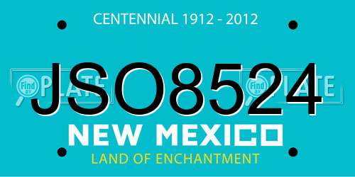 JSO8524 New Mexico License Plate
