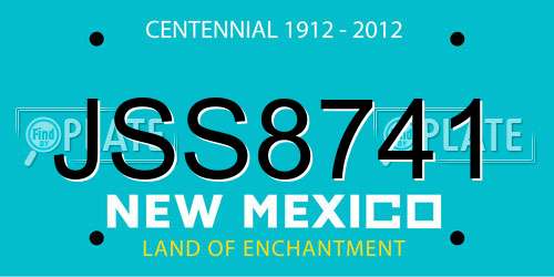 JSS8741 New Mexico License Plate