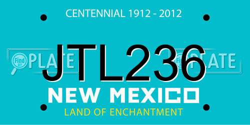 JTL236 New Mexico License Plate