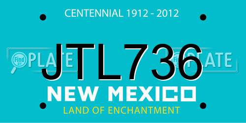 JTL736 New Mexico License Plate