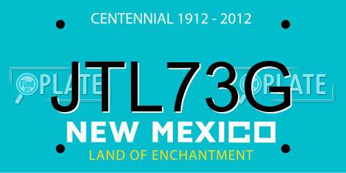 JTL73G New Mexico License Plate