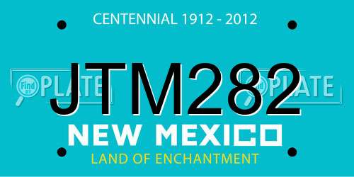 JTM282 New Mexico License Plate