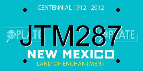 JTM287 New Mexico License Plate