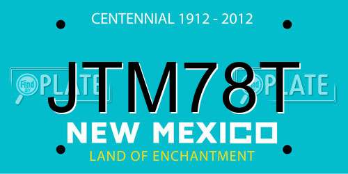 JTM78T New Mexico License Plate