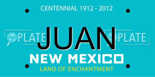 JUAN New Mexico License Plate