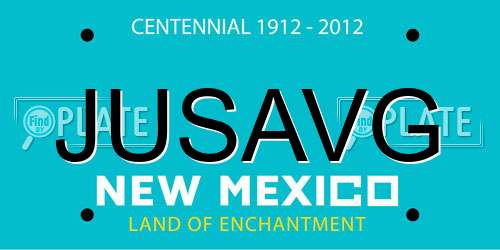 JUSAVG New Mexico License Plate