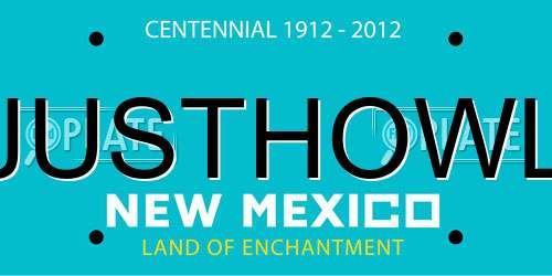 JUSTHOWL New Mexico License Plate