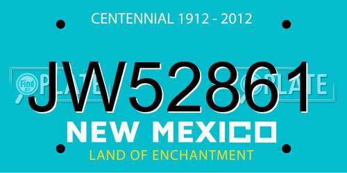 JW52861 New Mexico License Plate