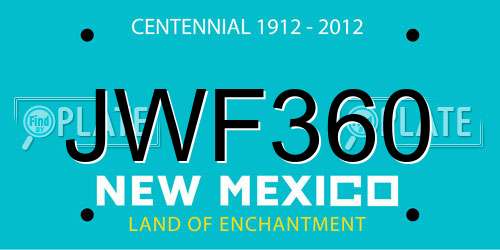 JWF360 New Mexico License Plate