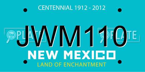 JWM110 New Mexico License Plate