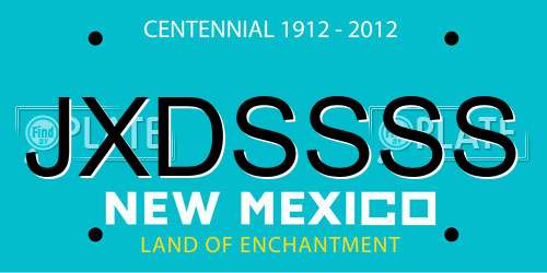 JXDSSSS New Mexico License Plate