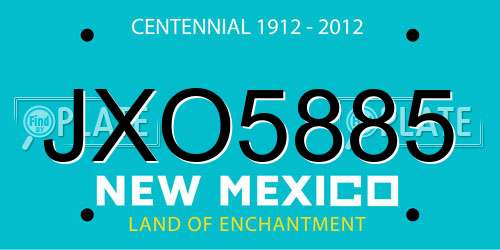 JXO5885 New Mexico License Plate