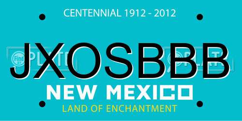 JXOSBBB New Mexico License Plate