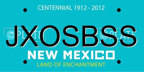 JXOSBSS New Mexico License Plate