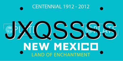 JXQSSSS New Mexico License Plate