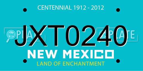 JXT0240 New Mexico License Plate
