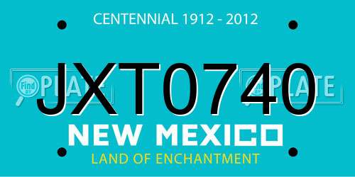 JXT0740 New Mexico License Plate