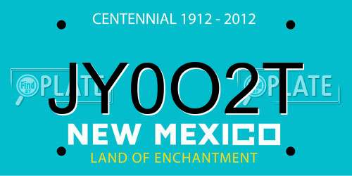 JY0O2T New Mexico License Plate