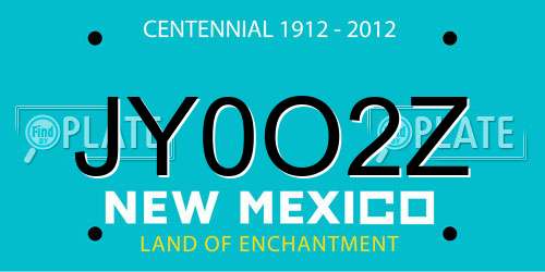 JY0O2Z New Mexico License Plate