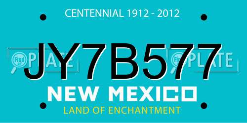 JY7B577 New Mexico License Plate