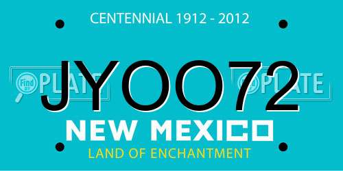 JYOO72 New Mexico License Plate