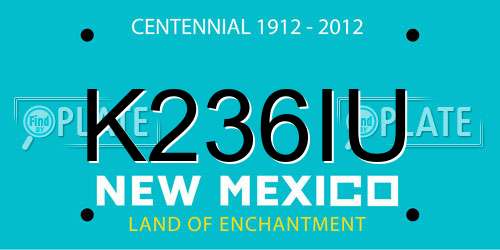 K236IU New Mexico License Plate