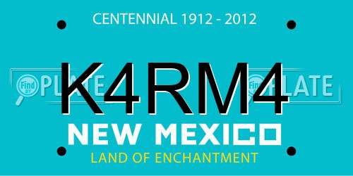K4RM4 New Mexico License Plate