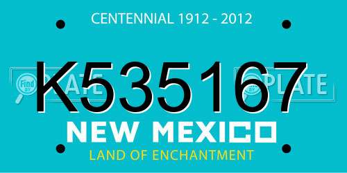 K535167 New Mexico License Plate