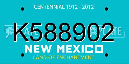 K588902 New Mexico License Plate