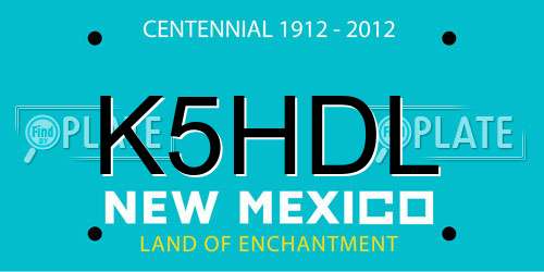 K5HDL New Mexico License Plate
