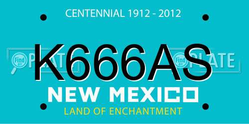K666AS New Mexico License Plate