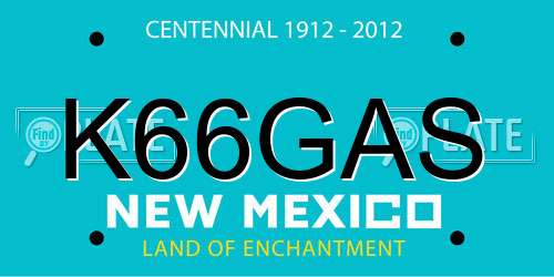 K66GAS New Mexico License Plate