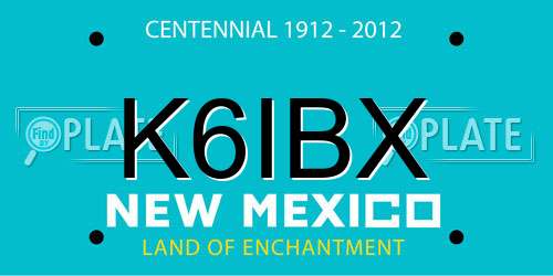 K6IBX New Mexico License Plate