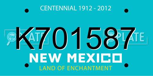 K701587 New Mexico License Plate