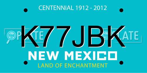 K77JBK New Mexico License Plate