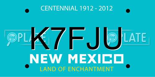 K7FJU New Mexico License Plate