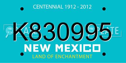K830995 New Mexico License Plate