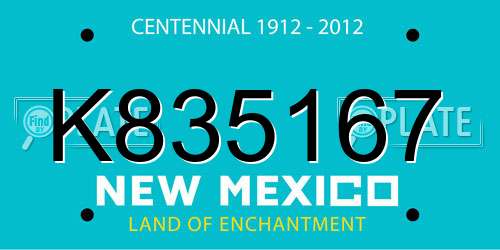K835167 New Mexico License Plate