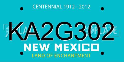KA2G302 New Mexico License Plate