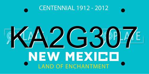 KA2G307 New Mexico License Plate