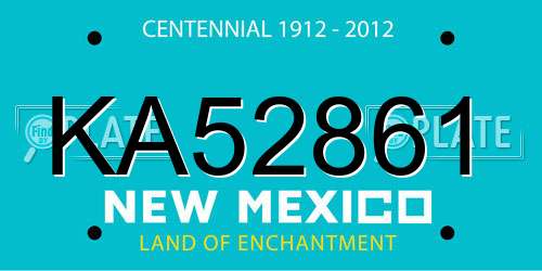 KA52861 New Mexico License Plate