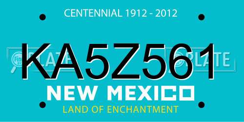 KA5Z561 New Mexico License Plate