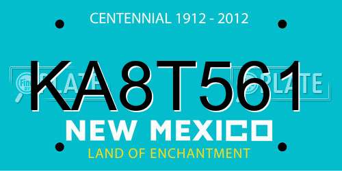 KA8T561 New Mexico License Plate