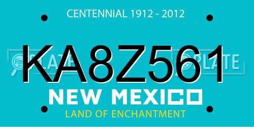 KA8Z561 New Mexico License Plate