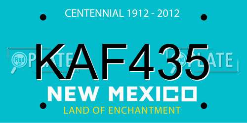 KAF435 New Mexico License Plate
