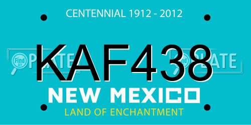 KAF438 New Mexico License Plate